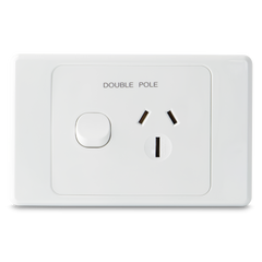 Single 15Amp Powerpoint / GPO Outlet - DOUBLE POLE