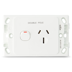 Single 15Amp Powerpoint / GPO Outlet - DOUBLE POLE