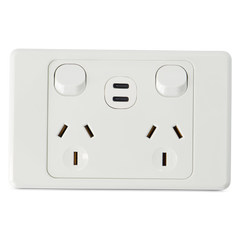 Original Double 10Amp Powerpoint with Double Type C Powered USB 2.1AMP