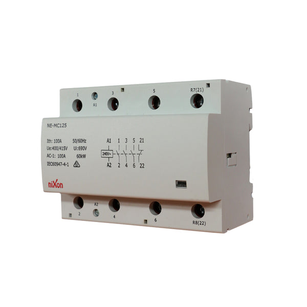 100A 4Pole - 3NO+1NC - Din Rail Contactor