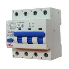 25AMP - RCBO Four Pole / Module 6kA C Curve