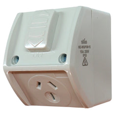 15AMP - Mini Single Weatherproof Outlet - IP53