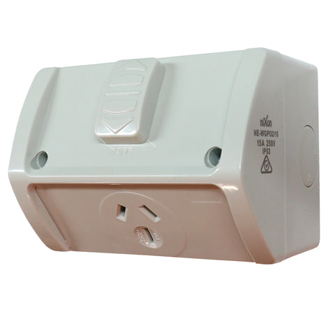 15AMP - Single Weatherproof Outlet - IP53