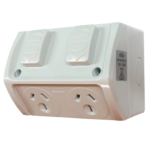 15AMP - Double Weatherproof Outlet - IP53