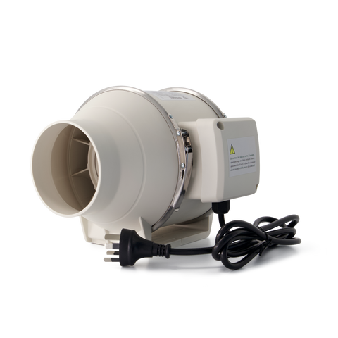 100mm - In-line Fan With Run On Timer
