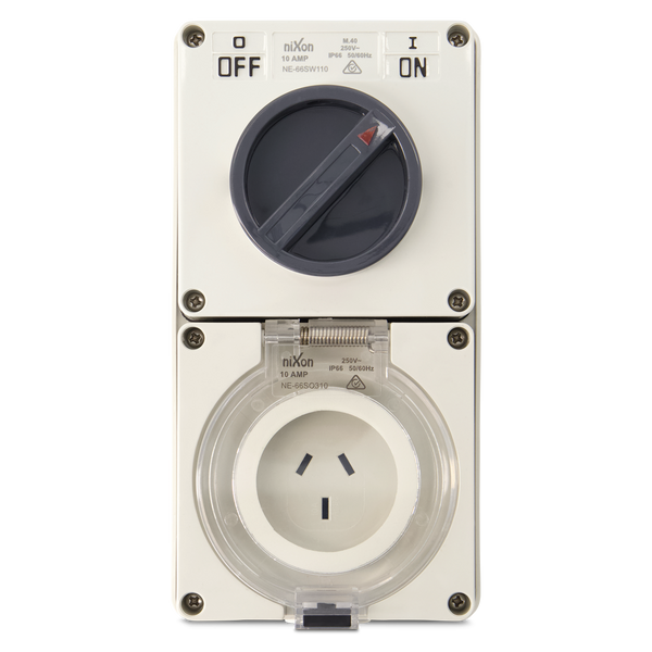 3PIN 10AMP - Combination Switched Socket Outlet - FLAT PINS