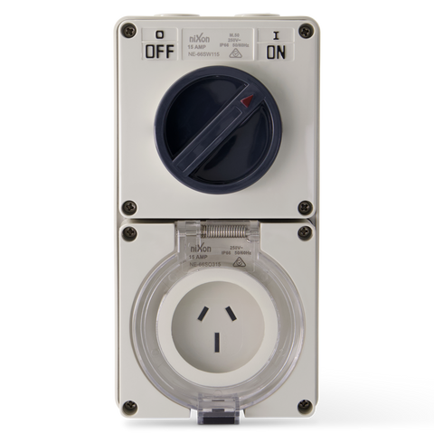 3PIN 15AMP - Combination Switched Socket Outlet - FLAT PINS