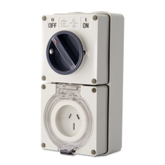 3PIN 15AMP - Combination Switched Socket Outlet - FLAT PINS