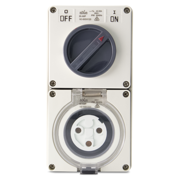 3PIN 20AMP - Combination Switched Socket Outlet - ROUND PINS