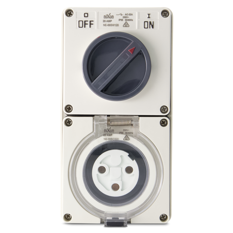 3PIN 20AMP - Combination Switched Socket Outlet - ROUND PINS