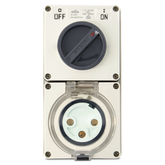 3PIN 32AMP - Combination Switched Socket Outlet - ROUND PINS