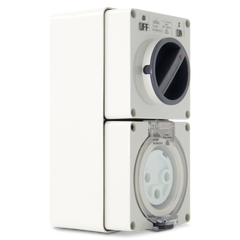 3PIN 32AMP - Combination Switched Socket Outlet - ROUND PINS