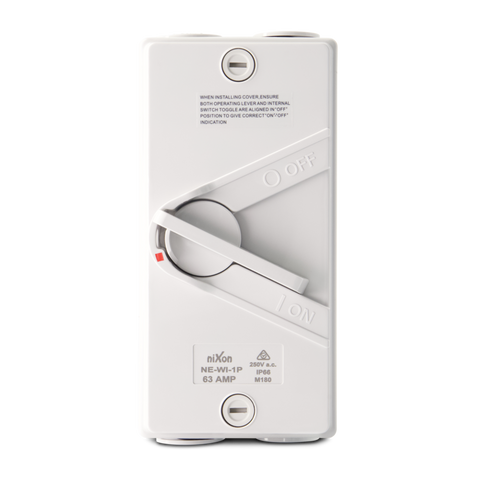 63AMP - Weatherproof Isolator - 1 Pole / Single Phase