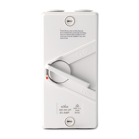 63AMP - Weatherproof Isolator - 2 Pole / Two Phase