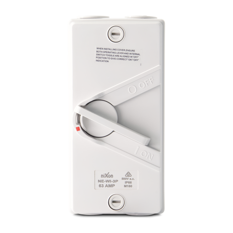 63AMP - Weatherproof Isolator - 3 Pole / Three Phase