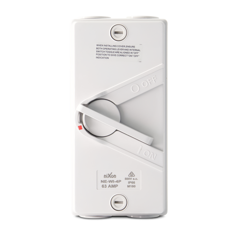 63AMP - Weatherproof Isolator - 4 Pole