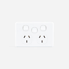 Classic Double 10Amp Powerpoint / GPO Outlet with extra Switch
