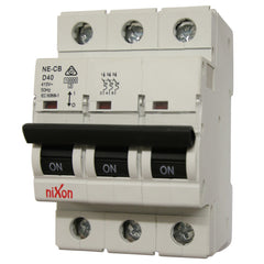 40AMP - 3 Pole 10ka MCB - Circuit Breaker - D Curve