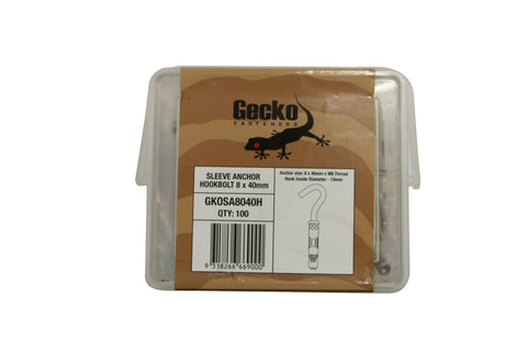 Gecko - 8mm x 40mm Hookbolt - 100 Pack