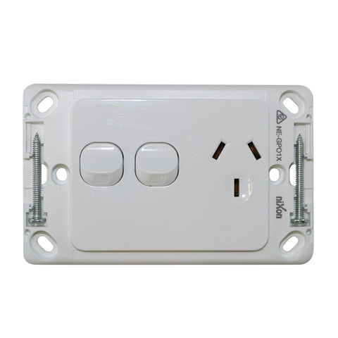 Single 10Amp Powerpoint / GPO Outlet with extra Switch