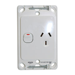 Single 10Amp Powerpoint / GPO Outlet - Vertical