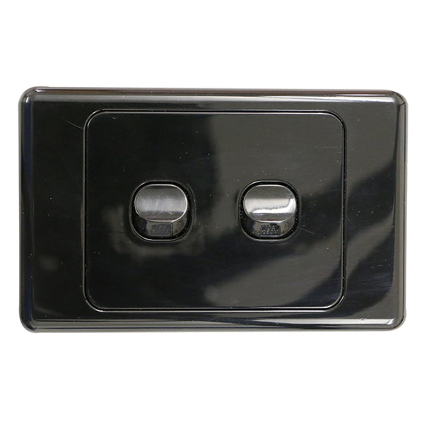 2 Gang - Wall Switch - Black