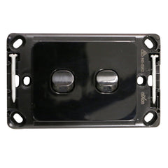 2 Gang - Wall Switch - Black