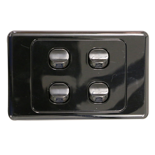 4 Gang - Wall Switch - Black