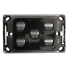 5 Gang - Wall Switch- Black