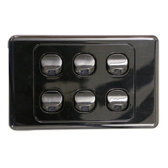 6 Gang - Wall Switch - Black