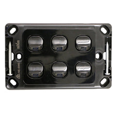 6 Gang - Wall Switch - Black