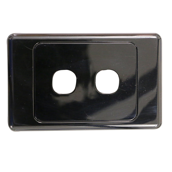 2 Gang - Wall Plate - Black