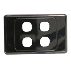 4 Gang - Wall Plate - Black