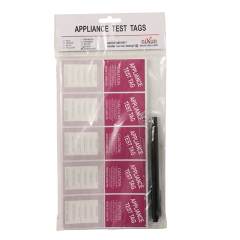 Burgundy Test Tags - 100 Pack