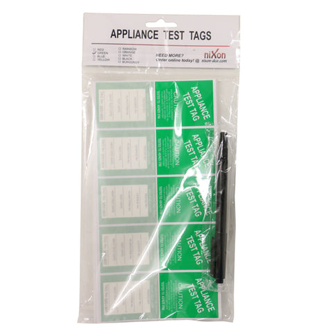 Green Test Tags - 100 Pack