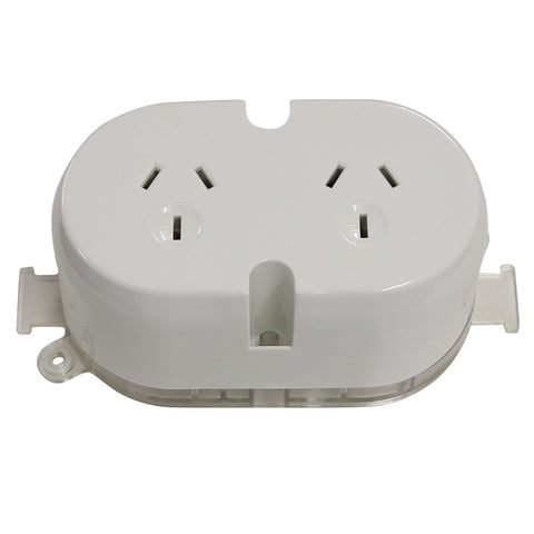 10AMP - Double Plug Base - White