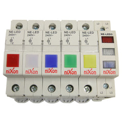 Red, White, Blue Din Rail LED Neon Indicator