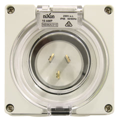 3PIN 10AMP - Appliance Inlet - FLAT PINS