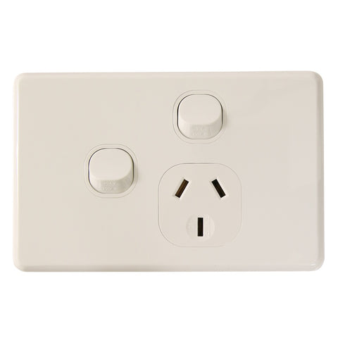 Classic Single 10Amp Powerpoint / GPO Outlet with extra Switch
