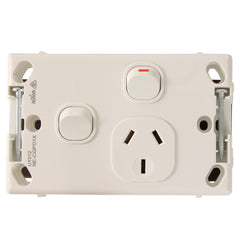 Classic Single 10Amp Powerpoint / GPO Outlet with extra Switch