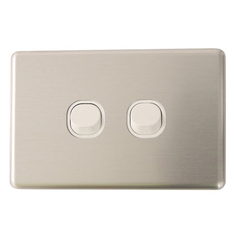 Classic 2 Gang - Brushed Aluminum Cover Plate