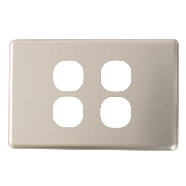 Classic 4 Gang - Brushed Aluminum Cover Plate