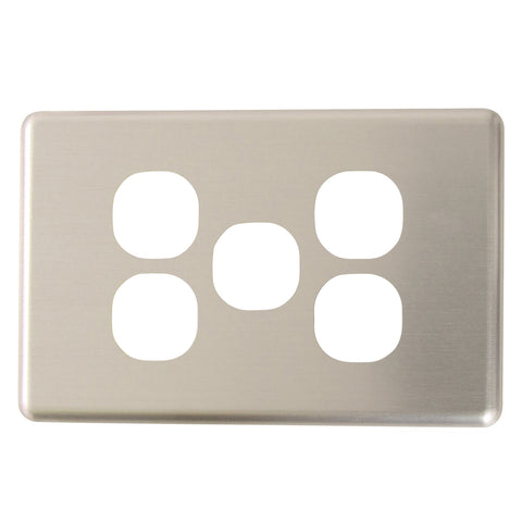 Classic 5 Gang - Brushed Aluminum Cover Plate