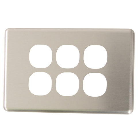 Classic 6 Gang - Brushed Aluminum Cover Plate