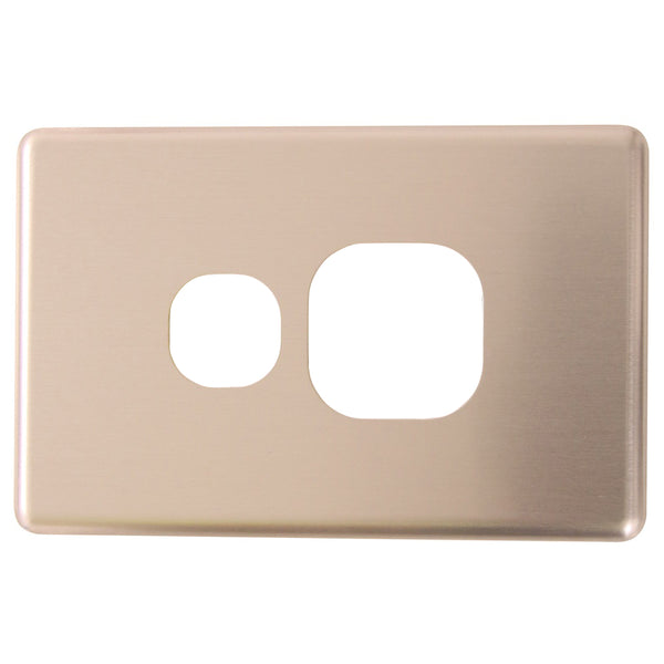 Classic Single Powerpoint - Brushed Aluminum Cover Plate