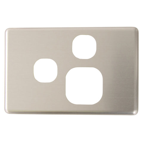 Classic Single Powerpoint with extra switch - Brushed Aluminum Cover Plate