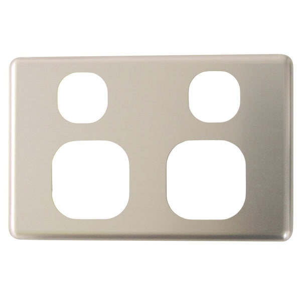 Classic Double Powerpoint - Brushed Aluminum Cover Plate