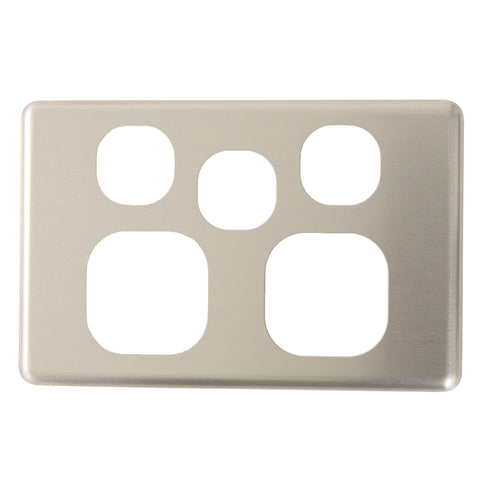 Classic Double Powerpoint with extra switch - Brushed Aluminum Cover Plate