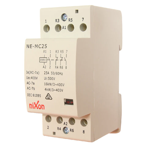 25A 4Pole - 2NC + 2NO - Din Rail Contactor