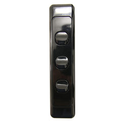 3 Gang  - Architrave Switch - Black